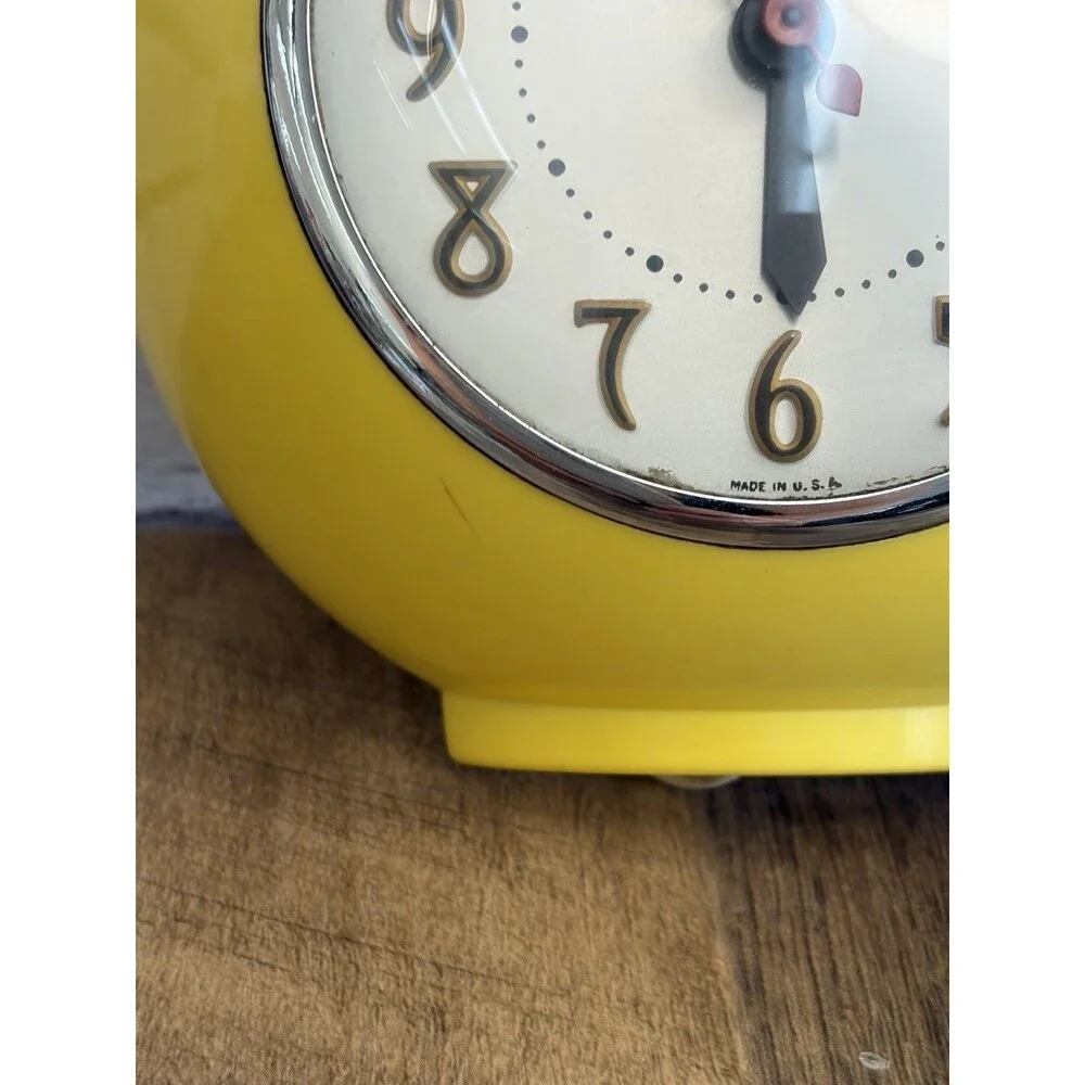 Vintage Sessions Yellow Teapot Wall Clock Works Rare Color Vintage